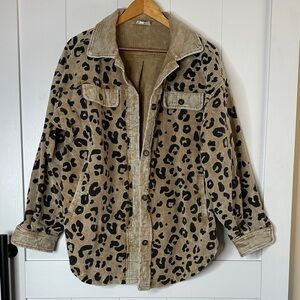 BiBi Animal Print Corduroy Jacket Size Medium
